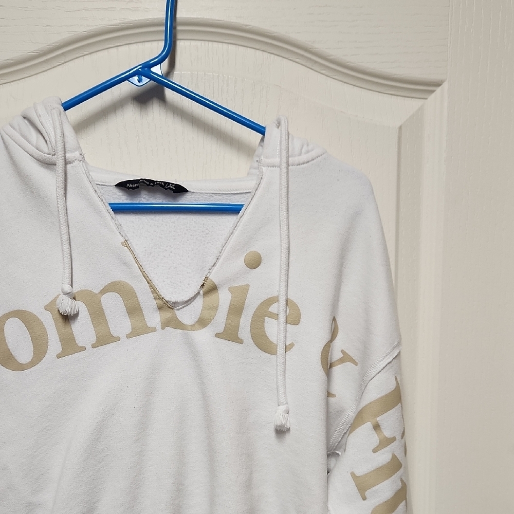 Abercrombie & Fitch White Hoodie Sweater XS - Picture 3 of 9